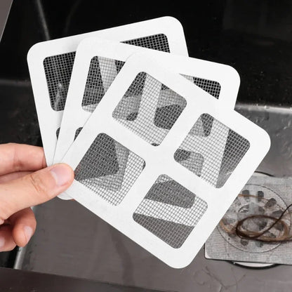 30/5Pcs Disposable Shower Drain Hair Catcher Mesh Stickers